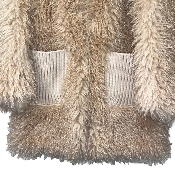 A.L.C. Grey Faux Fur Coat Faint Peach Oversized Jacket Large Furry Fuzzy EUC - Picture 9 of 16